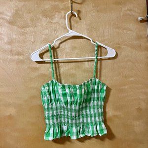 Urban Outfitters Smocked Gingham Top
